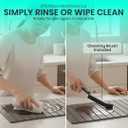 Premium Stone Dish Drying Mat  Large Foldable Kitchen Counter Mat, Super Absorbent Diatomaceous Earth with Coasters, Brush & Anti-Slip Pad  Fast Drying, Dark Gray (24" x 15.3")