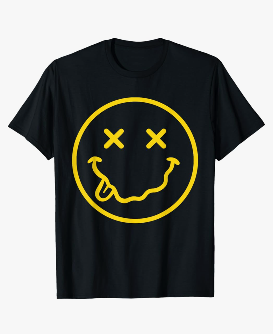 70s Yellow Smile Face Shirt Cute Happy X Eyes Smiling Face T-Shirt L