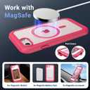 jaroco Magnetic for iPhone SE Case 3rd/2rd,iPhone 8/7 Case, [Compatible with MagSafe][Military Grade Drop Protection][Heavy Duty Protection][Non-Slip] 2-Layer Bumper Phone Case 4.7''-Rose