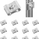 12 Pcs Gridwall Wire Grid Panel Connector with Screws Metal Joining Clip Accessories for Wall Grid Panels White