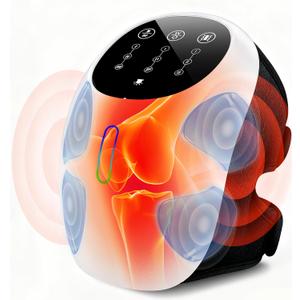 Cordless 360 Knee Massager with 1-Second Heat & Red Light Therapy for Joint Pain Relief, 3 Intensities Ideal for Athletes, Seniors, Active Adults