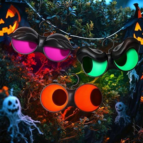 Joiedomi 2 Pack Halloween Decorations Indoor Flashing Peeping Eyes Lights with Timer, Halloween Glowing Decorations Outdoor Party Supplies, Spooky Animated Lights Eyes Decor for Yard Lawn Garden