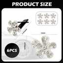 6PCS Rhinestone Flower Car Vent Clips,Cute Car Air Vent Clips for Dashboard Decorations,Shining Vehicle Accessories Interior Clip Used on Auto SUV Vents for Women Girls (Silver)