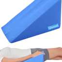 Arm Elevation Pillow Ergonomic Support Wedge Elevating Hand Rest, Post Surgery Elevated Surgical Foam Grooved Elbow Sponge for Sleeping, Leg Support w/ Removable Pillow Case for Patient Recovery