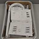 3 Tier Heavy Duty White Metal Rolling Cart with Lockable Wheels, Three Tier Roller Book Snack Cart, Utility Storage Organizer Carts for Kitchen, Bathroom, Garage, Baby Diaper, Craft, Art, Teacher