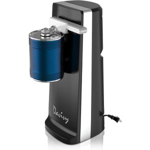 Davivy Electric Can Opener, One Touch Lid Opener, Removable Stainless Steel Cutter and 3in1 Design, with Sharpener and Bottle Opener (Black)