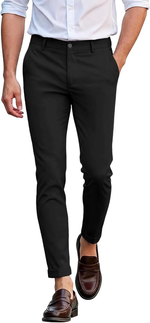 GINGTTO Mens Dress Pants Slim Fit Chino Pants for Men Stretch, Size XL