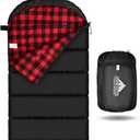 AGEMORE Cotton Flannel Sleeping Bag for Adults, Lightweight XXL Cotton Sleeping Bag for Camping Backpacking or Hiking, Water Resistant 3-4 Season Sleeping bag for Warm & Cool Weather
