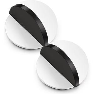 MorningRo 2 Pcs Self Adhesive Door Stoppers, Stainless Steel Floor Door Stop Wall Protector, Half Dome Floor Gate Stopper for Living Room, Bedroom, Bathroom, Office (Ivory)