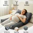 Pregnancy Pillows for Sleeping, 45.3 Inch Pregnancy Massage Pillow Full Body Pillow with Removable Cover & Leg Pillow, Support for Back, Legs, Belly, HIPS for Pregnant Women