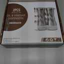 Neodaco Olive Oil And Vinegar Dispenser Set - 2 Piece Glass Oil Dispenser Bottle for Kitchen with No Drip, 10 OZ