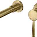 Wall Mount Bathroom Faucet Brushed Gold Bathroom Faucet Bathroom Sink Faucet with Single Handle and Rough in Valve Included