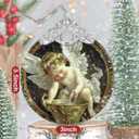 3" Stained Glass Christmas Decoration, Christmas Ornaments, Heirloom Keepsake, Gift Exchange, Gift Idea, Bauble Present - Little Angel