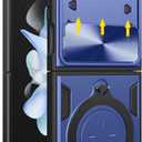 Compatible with Motorola Razr 2023 Case [Military-Grade] [360Ring Magnetic Kickstand] [Slide Camera Lens Cover] Protective Armor Case for Moto Razr 2023 (Blue)