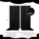 2 Panels Black Backdrop Curtain, 10 x 7 Feet Polyester Background Curtains for Parties, Weddings, Baby Showers, Halloween, Christmas, Birthday Party Photoshoot Backdrop Curtains Decorations