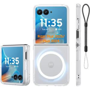 Spugan for Motorola Razr + Plus 2025 Case/Plus 2024 Case with MagSafe, [No Screen Protection] Slim Matte Translucent Shockproof Phone Case for Moto Razr + 2025/ Moto Razr + 2024 (Frosted Clear)