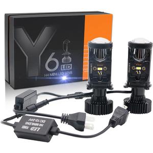 YSY Set of 2 H4/9003/HB2 LED Headlight Bulbs with Mini Projector Lens Canbus Hi/Lo Beam Solve Astigmatism Problem 16000lumens LED Headlight Kit for Headlight Retrofits or Fog Lamp Upgrade (Y6,H4)