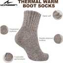 Thermal Socks for Women, 3 Pairs Warm Thick Full Cushioned Knit Winter Crew Wool Boot Socks, Cozy Gift (Coffee Assorted)