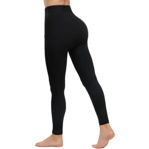 Fleece Lined Tights Footless Women Sheer Warm Pantyhose Leggings Toeless Fake Translucent Thermal Thick Winter No Feet Tights (XX-Large, Solid Black)