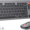 MEETION Bluetooth Keyboard and Mouse, Wireless Keyboard Mouse, Low-Profile Quiet Keys Full Size Keyboards and 4 Adjustable DPI Mouse for Windows/Laptop/PC/MacBook/Mac, New Version