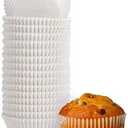 Happy Sales Giant Baking Muffin Cups Liner, White, Pack Of 500, 3.75x 2.75 x 2