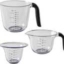 KitchenAid KQ298OSOBA Gourmet Set of 3 Measuring Jugs, Onyx (Black)