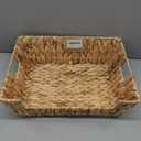 StorageWorks Water Hyacinth Baskets for Organizing with Built-in Handles, Stackable Wicker Pantry Baskets for Shelf, Pantry Organizers and Storage for Shelves