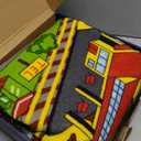 Booooom Jackson Large Car Rug 4’4" × 6’3",Train Track Car Mat for Kids Toy Cars,City Road Car Carpet,Kids Play Rug,Playmat Race Track Play Mat Playroom Area Rug