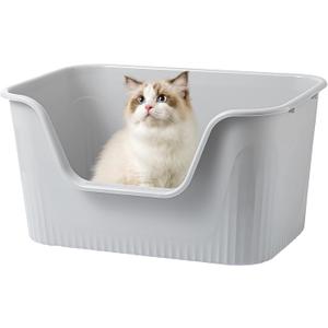 Extra Large Litter Box with High Sides 25" x17"x13" for Big Cats or Multi-Cats Household,Anti-Splashing Kitty Litter Box, Pet Safe Non-Stick Coating for Easier Cleaning & Superior Hygiene.(Grey) Extra Large Litter Box with High Sides 25" x17"x13" for Big Cats or Multi-Cats Household,Anti-Splashing Kitty Litter Box, Pet Safe Non-Stick Coating for Easier Cleaning & Superior Hygiene.(Grey)