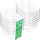 CiWiVOKi 12 Pack Clear Plastic Storage Bins, Acrylic Organizer and Containers with Handle for Pantry, Cabinet, Closet, Refrigerator, Freezer, Bathroom, Kitchen Under Sink Storage