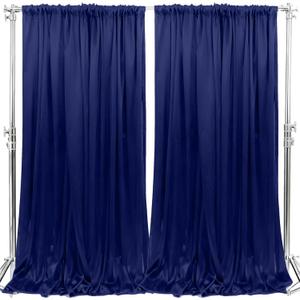 10x10FT Photo Stage Backdrop 2 Panels Curtains Drapes for Photography and Party (Navy Blue)