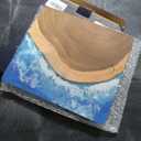 BIEROFARO Handmade Wood Chopping Board Acacia with Resin Ocean Wave Design, Kitchen Cutting Board for Meat, Cheese, Fruits&Vegetables, Unique Serving Tray, Housewarming and Wedding Gift