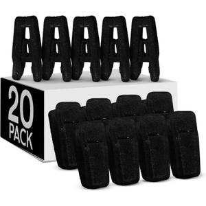 Premium Velvet Hanger Clips, Black, 20 Pack, 2.25" x 0.87" Non-Slip Grip Felt Plastic Hangers Clip, Heavy Duty, Closet Space-Saving Pants Skirt Clothes Hangers Clip, Clothes Hanger Clip