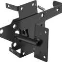 VEVOR Self-Locking Gate Latch, Metal Heavy Duty Automatic Gravity Lever, Door Latch Hardware with Multiple Lock Holes, Matte Powder Coating Finish, Ideal for Fence, Garage, Pool, Garden, Black