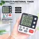 Digital Dual Kitchen Timmers 3 Channels Count UP/Down Timer Cooking Timers Large Display Triple Timmer Magnetic Stopwatch Timer-timers for Classroom Kid Adjustable Volume Loud Alarm(Battery Included)