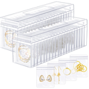 Kenning 42 Pcs Acrylic Jewelry Case Organizer, Clear Jewelry Organizers Holder with Portable Anti Tarnish Storage Bags for Rings, Earrings, Necklaces, Ideal Gifts for Women (Clear)