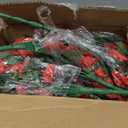 Artificial Fake Red Hanging Flowers Plants Baskets for Outdoor Winter Christmas, Faux Silk UV Resistant Look Real Morning Glory Vines for Outside Porch Patio Balcony Garden Yard Home Decor