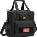 Lunch Box for Men, Tactical Lunch Bag MOLLE Webbing Leakproof Insulated Large Lunch Cooler Women Adult Meal with Adjustable Shoulder Strap Durable Lunch Pail (Black)