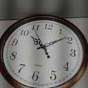 Bernhard Products Large Wall Clock 16 Inch Silent Non Ticking Movement Quartz Battery Operated Round Easy to Read Decorative Classic Brown Home/Kitchen/Office/Classroom/School Clocks, Black Numbers