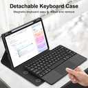 D DINGRICH iPad Pro 13 inch Case 2024 with Keyboard, Magnetic Bluetooth Keyboard with Multi-touch Trackpad, 7 Color Backlit, Smart Folio Leather Cover with Pencil Holder for iPad Pro 13-inch M4, Black