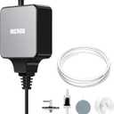 NICREW Nano Silent Aquarium Air Pump Black, Aquarium Aerator with Accessories for UP to 20 Gallon Fish Tank, Super Quiet, 0.6 L/min, 1.5 Watts