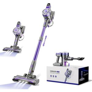 Vacuum Cleaners for Home,Cordless Vacuum Cleaner with Powerful Suction,Stick Vacuum Cleaner Rechargeable,Up to 35 Mins,Lightweight Vacuum for Pet Hair,Carpet,Floor(Purple)