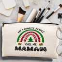 2 x kdqua Mamaw Gifts Makeup Bag, Best Grandma Gifts from Granddaughters Grandsons, Mamaw Gift for Christmas Birthday from Grandkids Cosmetic Bags Zipper Pouch Travel Organizer Toiletry Bag