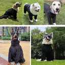 Dog Raincoat Rain Jacket Coat, Full Leg Coverage Waterproof Rain Suit with Detachable Hood & Tail, Reflective Strips, Snag-Free Top Zipper (Black for Boy, XXX-Large)