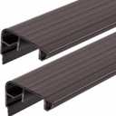 Pangda 2 Pcs 36 L Fixed Vinyl Sill Cap 1-5/32 Inches High Exterior Door Threshold Seal Replacement for Residential Door Trim-to-fit Fixed Vinyl Sill for Residential Entry Waterproof(Dark Brown)