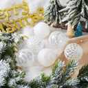 12CT Christmas Ball Ornaments White Shatterproof Clear Large Plastic Christmas Tree Decoration, Delicate Hanging Ornaments for Xmas Party, Wedding, Holiday and Home Dcor(70mm/2.76")