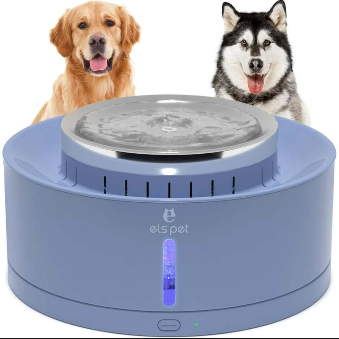 ELS PET 270oz/8L Dog Water Fountain: Large Pet Water Fountain Ultra Quiet BPA-Free Automatic Cat Water Dispenser Dog Water Bowl, Smart Pump & Triple Filtration, Ideal for S-L Dogs & Multi-Pet (Blue)