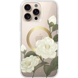 LONLI Hue - Magnetic Case for iPhone 16 Pro - [Compatible with Magsafe] - [360 Shock-Absorbent Bumper] - [Cute and Unique Phone Cover for Girls and Women] - Camellia