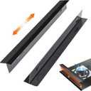 2 Pack Stove Gap Covers,Stove Gap Covers Stainless Steel,Gap Filler for Stove and Counter,Heat Resistant Oven Gap Filler,Adjustable Length 13.8" to 27.5" (T Shape)