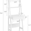 Haotian Ladder Desk with Power Outlet
Narrow Bookshelf Desk with Drawer and Shelves, Compact Secretary Desk for Small Spaces, Bedroom, Home, Office